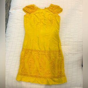 Yellow lace dress